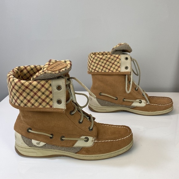 Sperry Top Siders LadyFish Fold Down Lace Up Boots Size 8 - Picture 2 of 16
